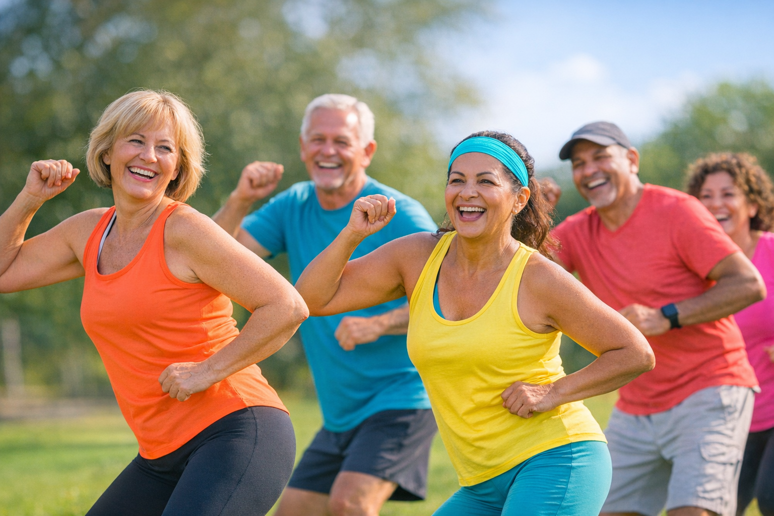 Personas bailando con alegría